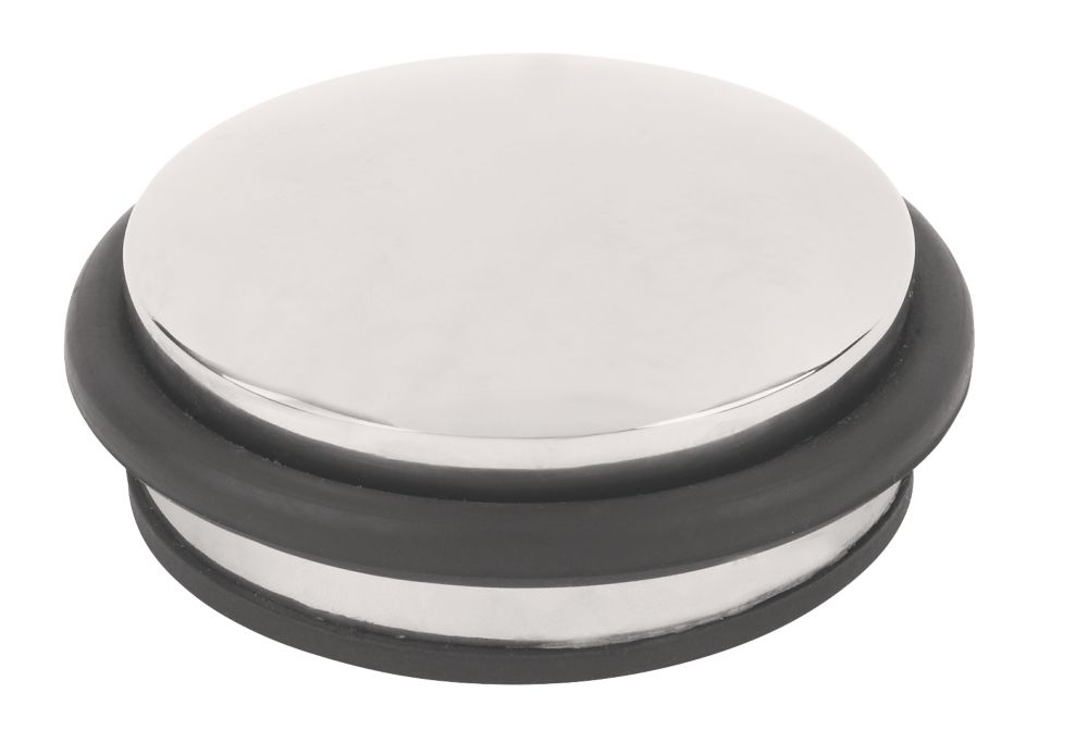 Image of Dome Weight Door Stop 90 x 40mm Polished Stainless Steel 