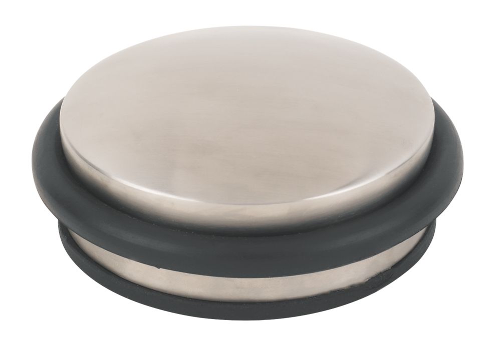 Image of Dome Weight Door Stop 90 x 40mm Satin Stainless Steel 
