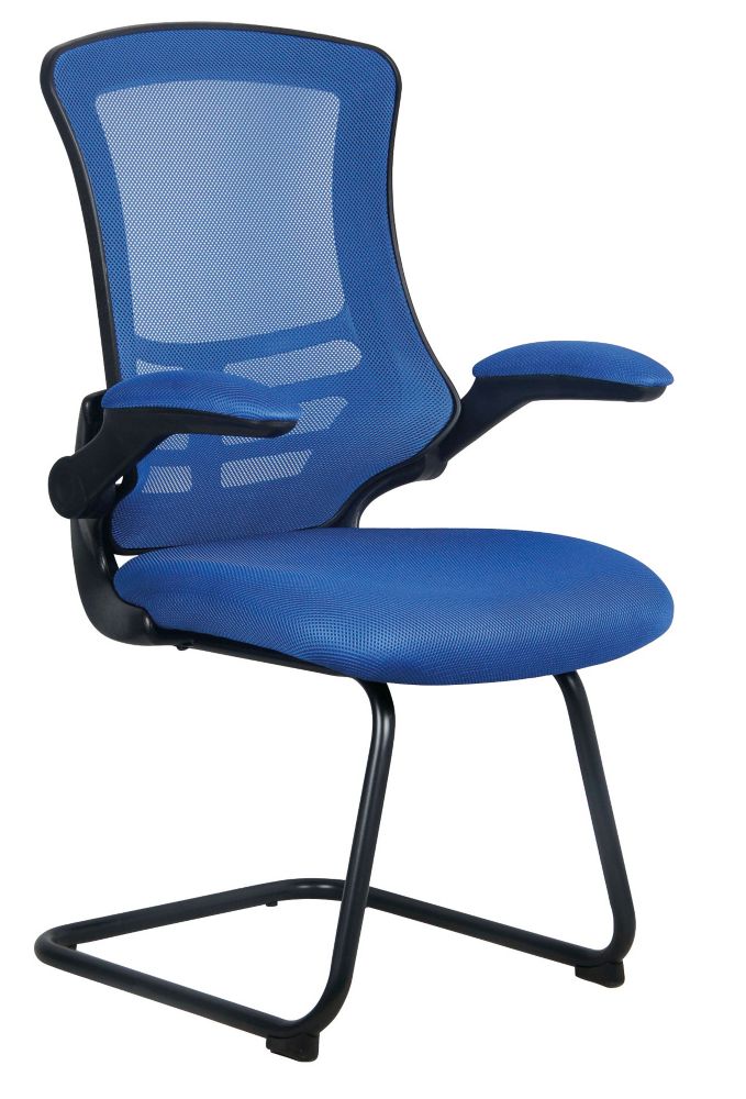 Image of Nautilus Designs Luna Medium Back Cantilever/Visitor Chair Blue 