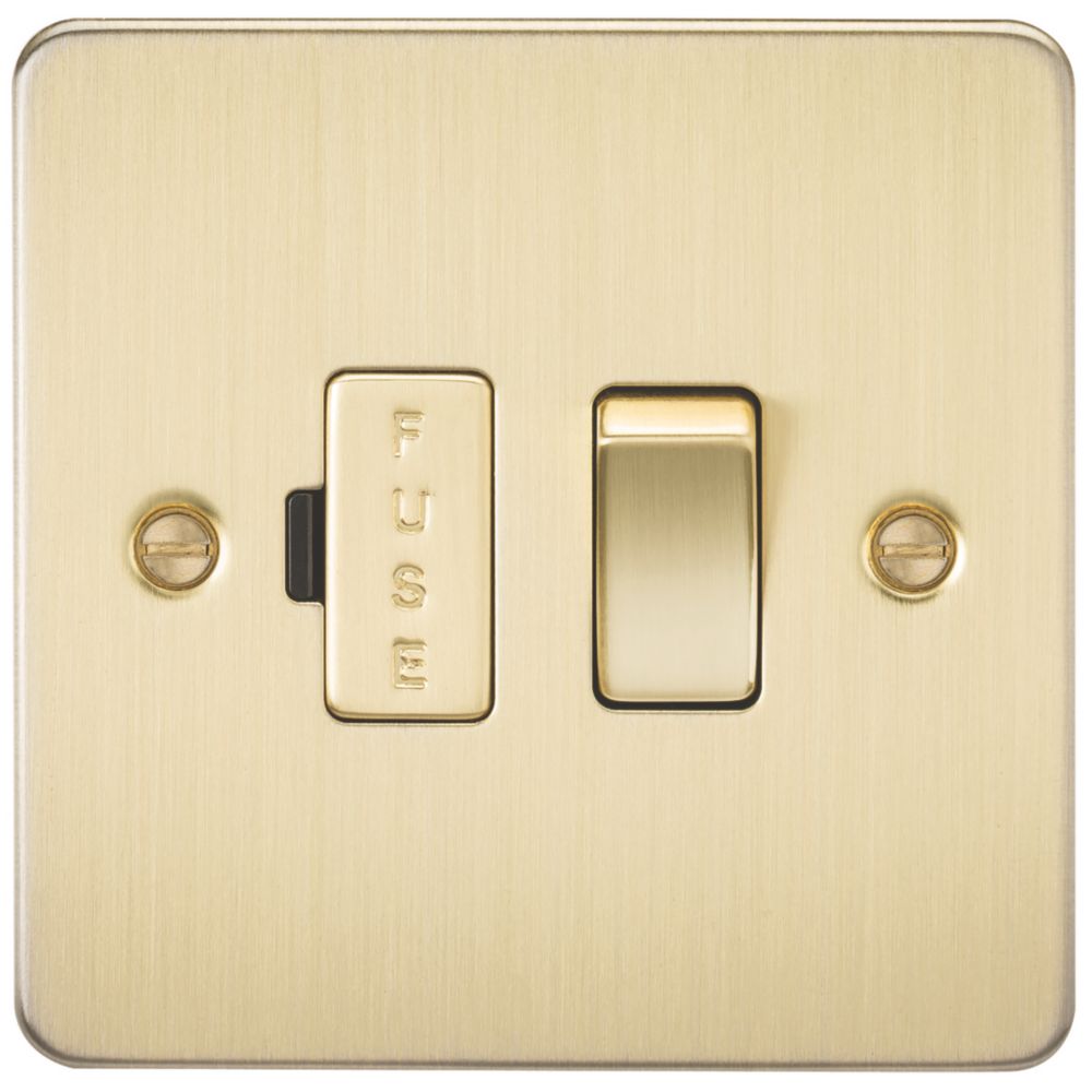 Image of Knightsbridge 13A Switched Fused Spur Brushed Brass 