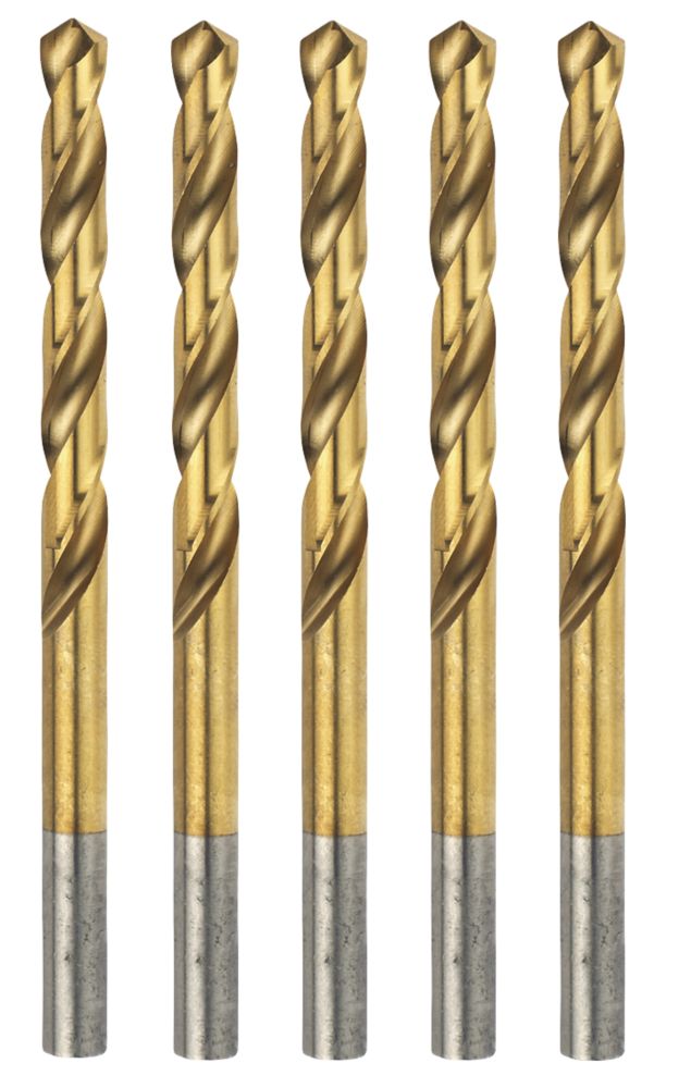 Image of Erbauer Straight Shank Ground HSS Drill Bits 4.5mm x 80mm 5 Pack 