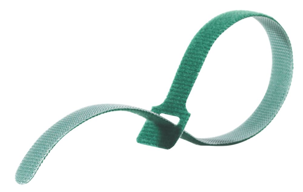 Image of Velcro Brand One-Wrap Green Garden Ties 380mm x 12mm 6 Pack 