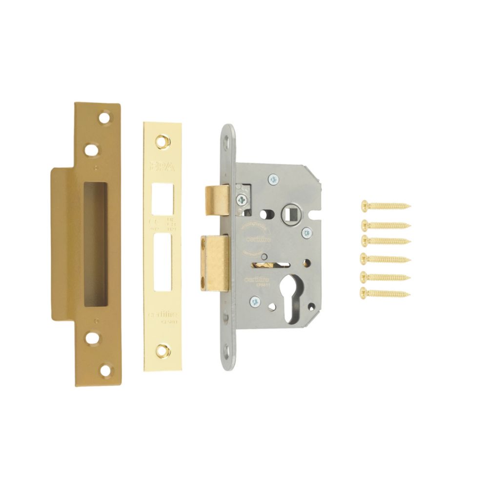 Image of ERA Polished Brass Euro Sashlock 65mm Case - 44mm Backset 