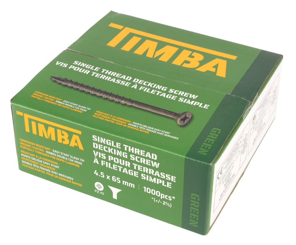 Image of Timbadeck PZ Double-Countersunk Decking Screws 4.5mm x 65mm 1000 Pack 