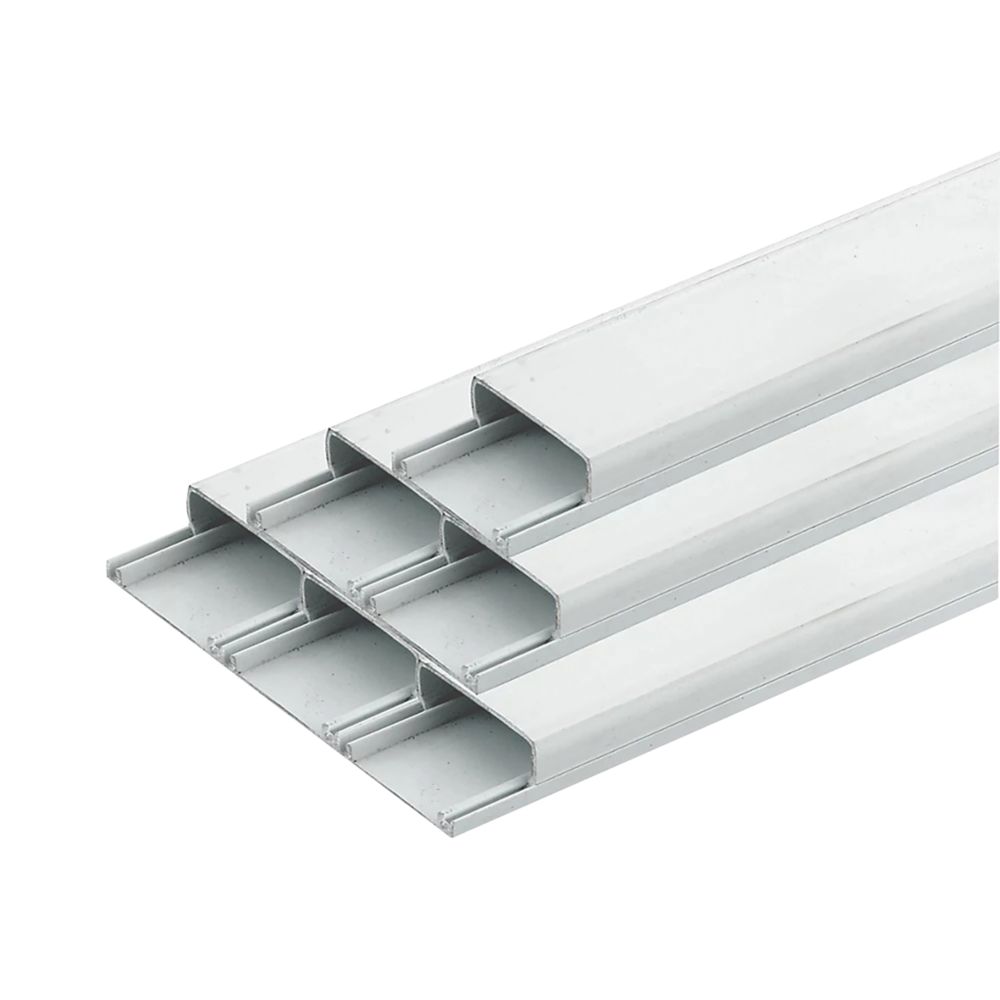 Image of Deta TTE uPVC White Mini Trunking 38mm x 16mm x 2m 4 Pack 