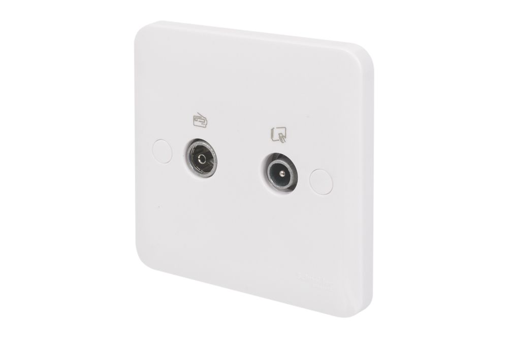 Image of Schneider Electric Lisse 1-Gang Duplex Multimedia Socket White 