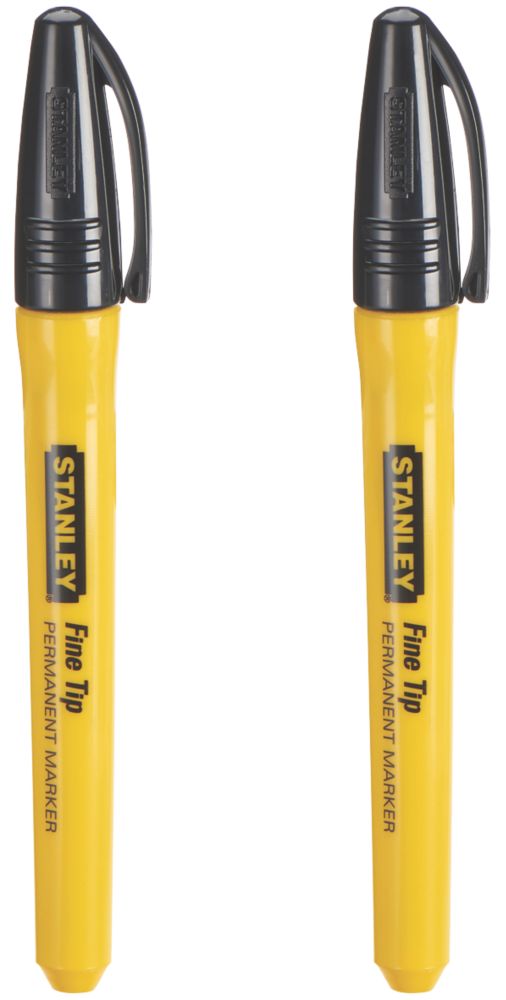 Image of Stanley Fine Tip Black Permanent Marker 2 Pack 