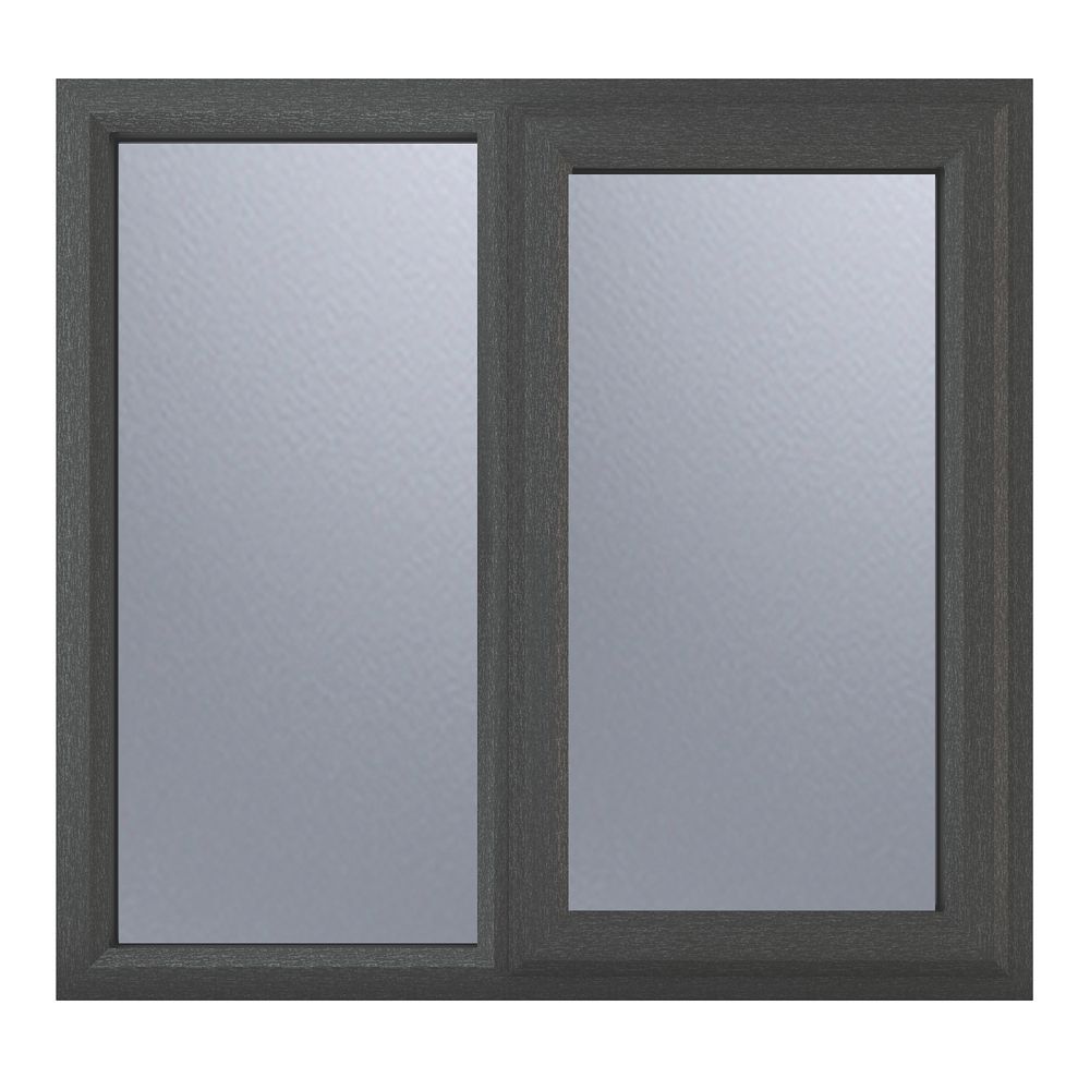 Image of Crystal Right-Hand Opening Obscure Triple-Glazed Casement Anthracite on White uPVC Window 1190mm x 965mm 