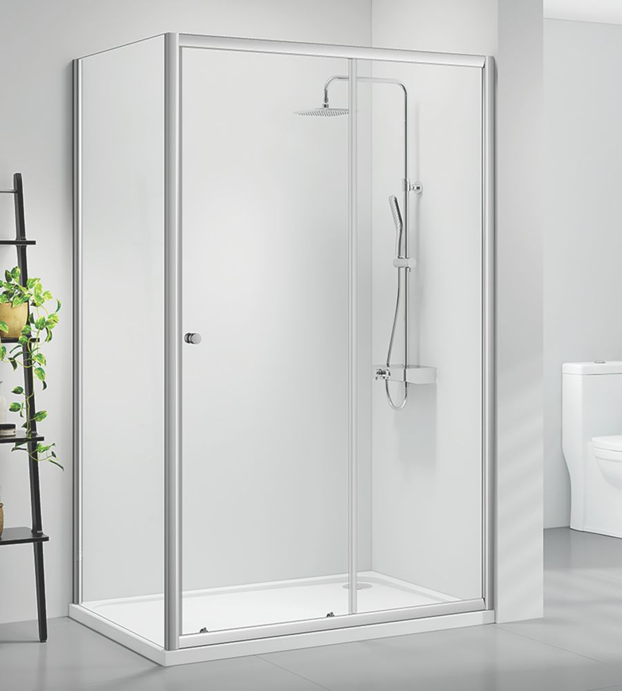 Image of Triton Neo Six Framed Rectangular Sliding Door Shower Enclosure Reversible Chrome 1100mm x 760mm x 1850mm 