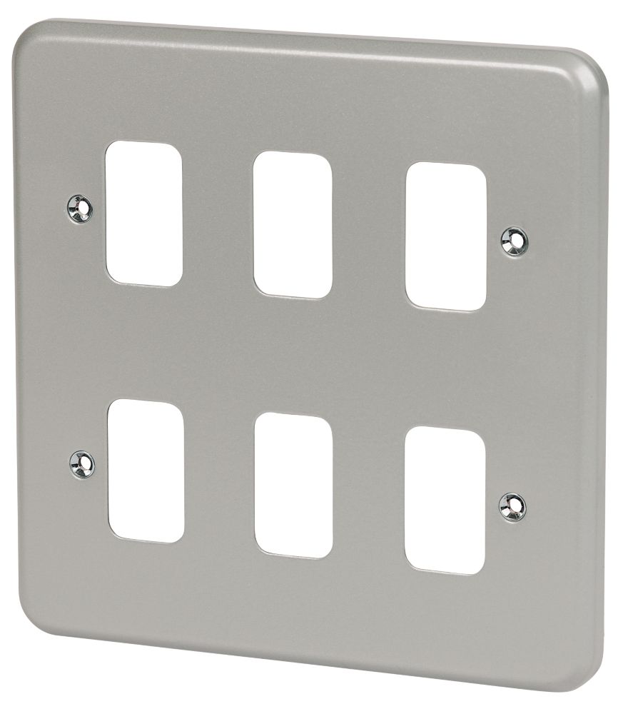 Image of MK Grid Plus 6-Module Grid Faceplate Grey 