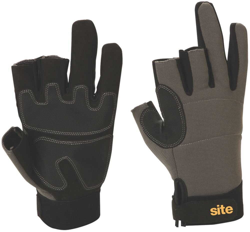 Image of Site 420 3-Finger Framer Performance Gloves Grey / Black Large 