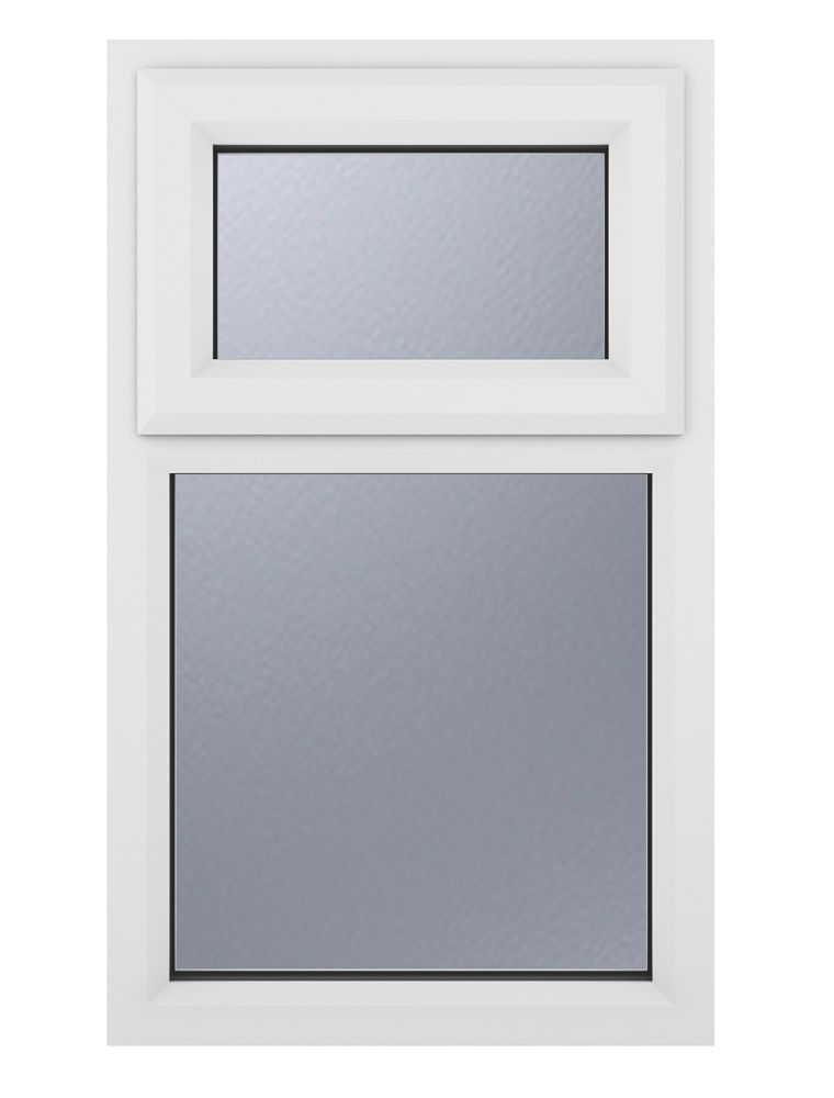 Image of Crystal Top Opening Obscure Triple-Glazed Casement White uPVC Window 610mm x 965mm 