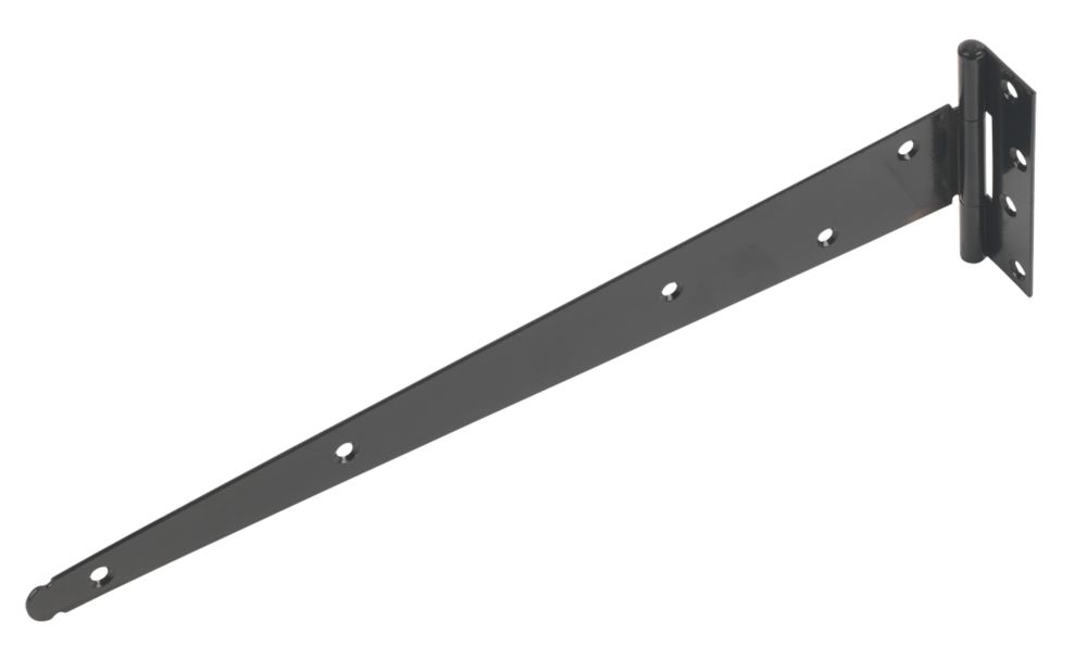 Image of Black Powder-Coated Medium Duty Tee Hinges 375mm 2 Pack 