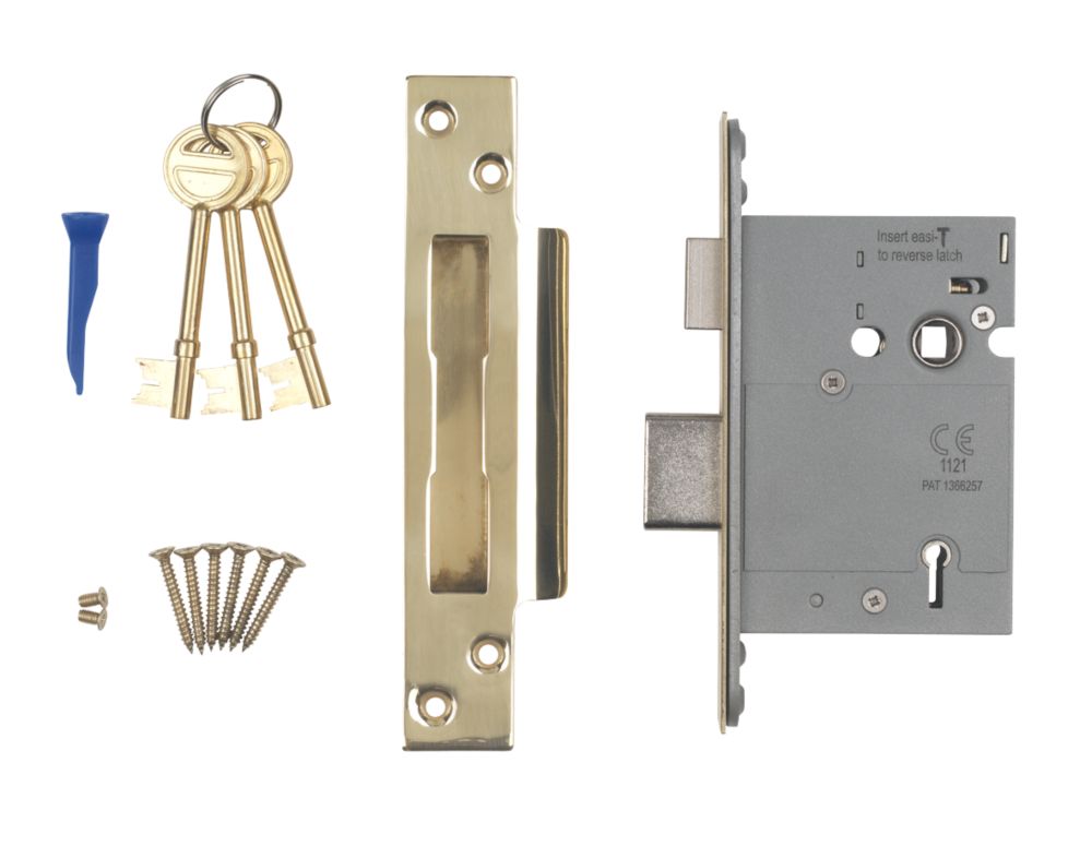 Image of Smith & Locke Fire Rated Stainless Brass BS 5-Lever Mortice Sashlock 78mm Case - 57mm Backset 