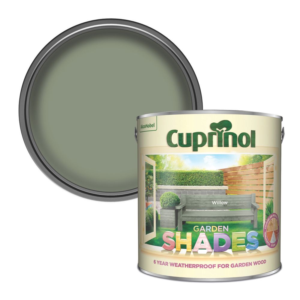 Image of Cuprinol Garden Shades Woodstain Matt Willow 2.5Ltr 