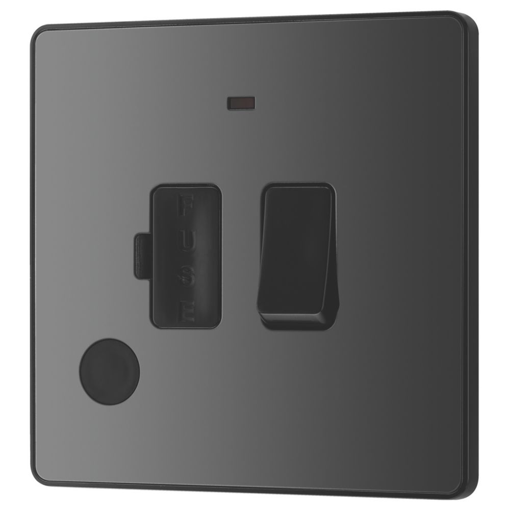 Image of British General Evolve 13A Switched Fused Spur with LED Black with Black Inserts 