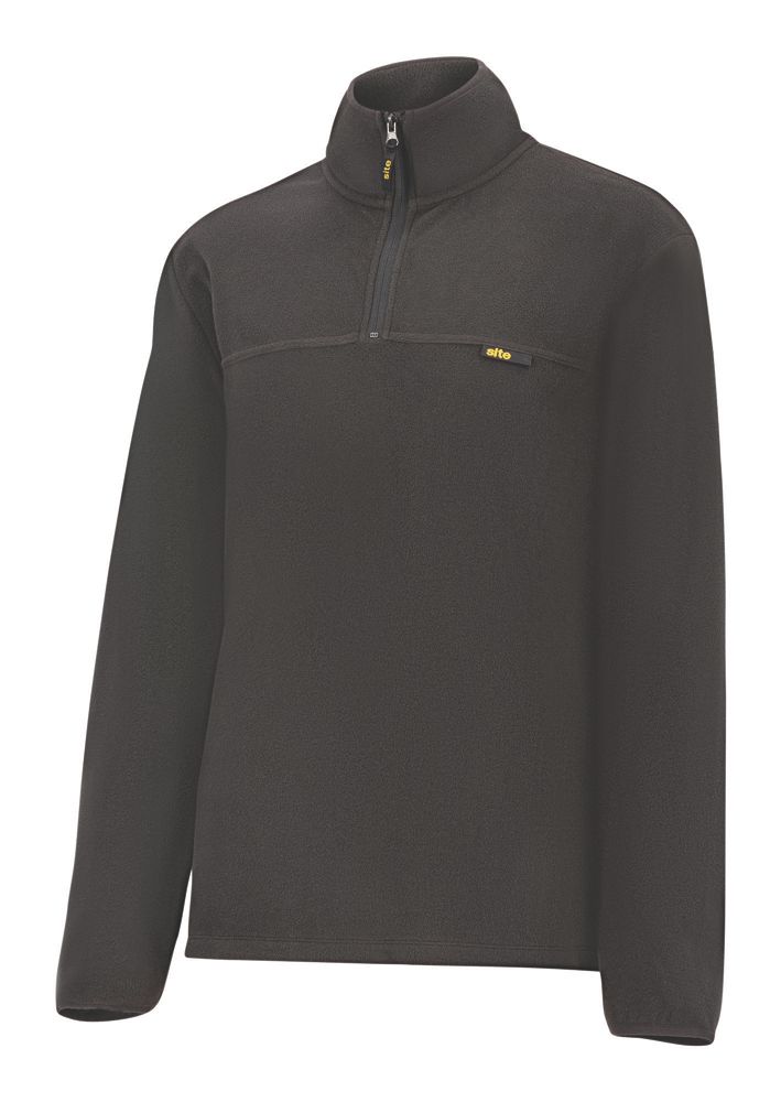 Image of Site Blockley 1/4 Zip Fleece Black Small 42" Chest 