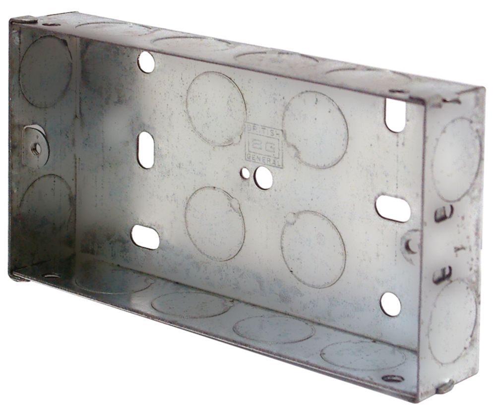 Image of LAP 2-Gang Galvanised Steel Installation Boxes 25mm 10 Pack 