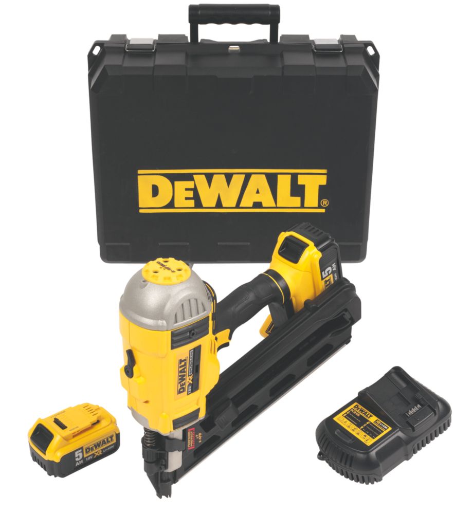 Image of DeWalt DCN692P2-GB 90mm 18V 2 x 5.0Ah Li-Ion XR Brushless First Fix Cordless Nail Gun 