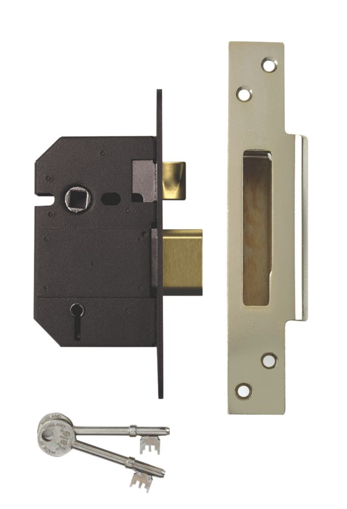 Image of Yale Polished Brass 5-Lever Sashlock 76mm Case - 57mm Backset 