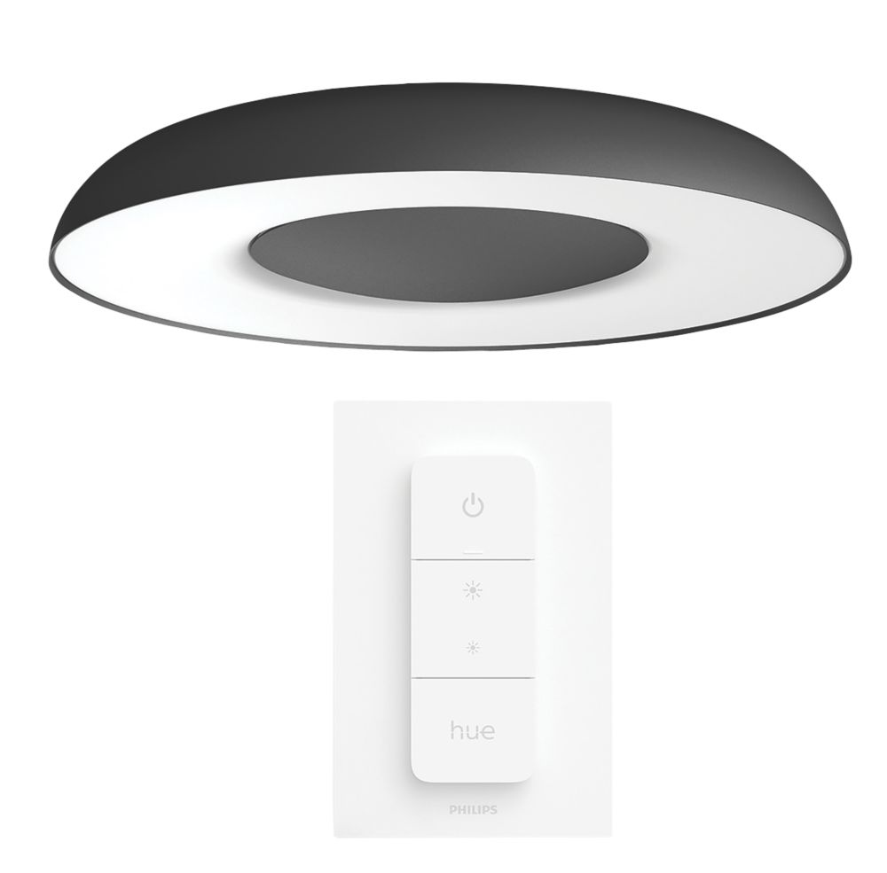 Image of Philips Hue Ambiance Still LED Ceiling Light Black 22.5W 2350-2500lm 