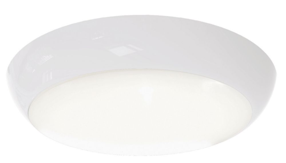 Image of Ansell Disco Slim Indoor & Outdoor Round LED Wall / Ceiling Light White 8W 575-643lm 