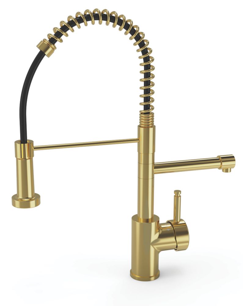 Image of ETAL Multi-Use 3-in-1 Hot Water Kitchen Tap with Handset Brushed Brass 