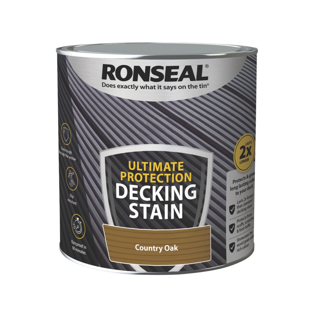 Image of Ronseal Ultimate Protection Decking Stain Country Oak 2.5Ltr 