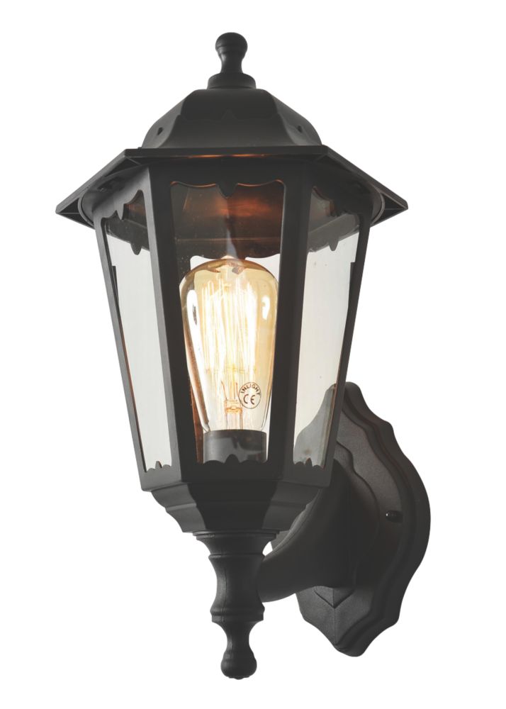 Image of Zinc BIANCA Outdoor Up / Down Lantern Wall Light Black 