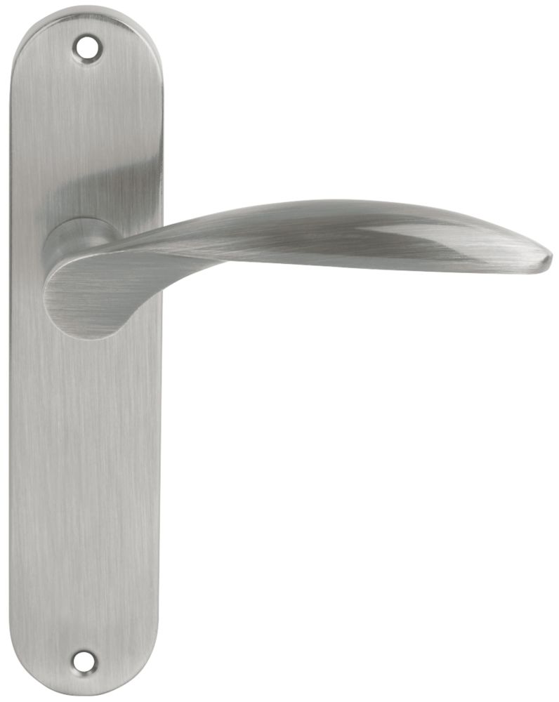 Image of Smith & Locke Crantock Fire Rated Latch LoB Latch Door Handles Pair Brushed Nickel 