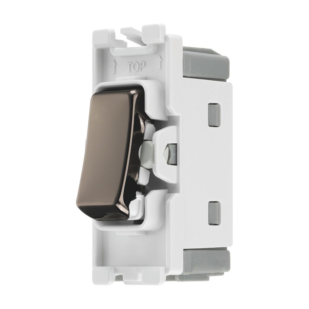 Image of British General Nexus 20A Grid SP Centre Off Control Switch Black Nickel 
