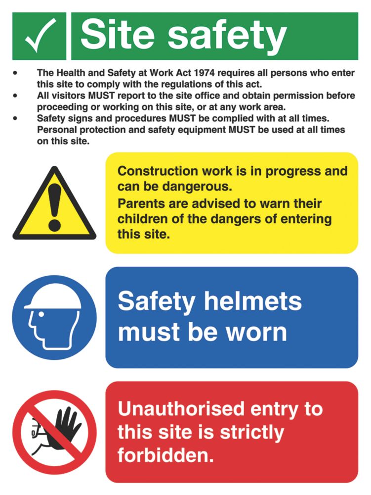Image of "Site Safety" Sign 400mm x 300mm 25 Pack 