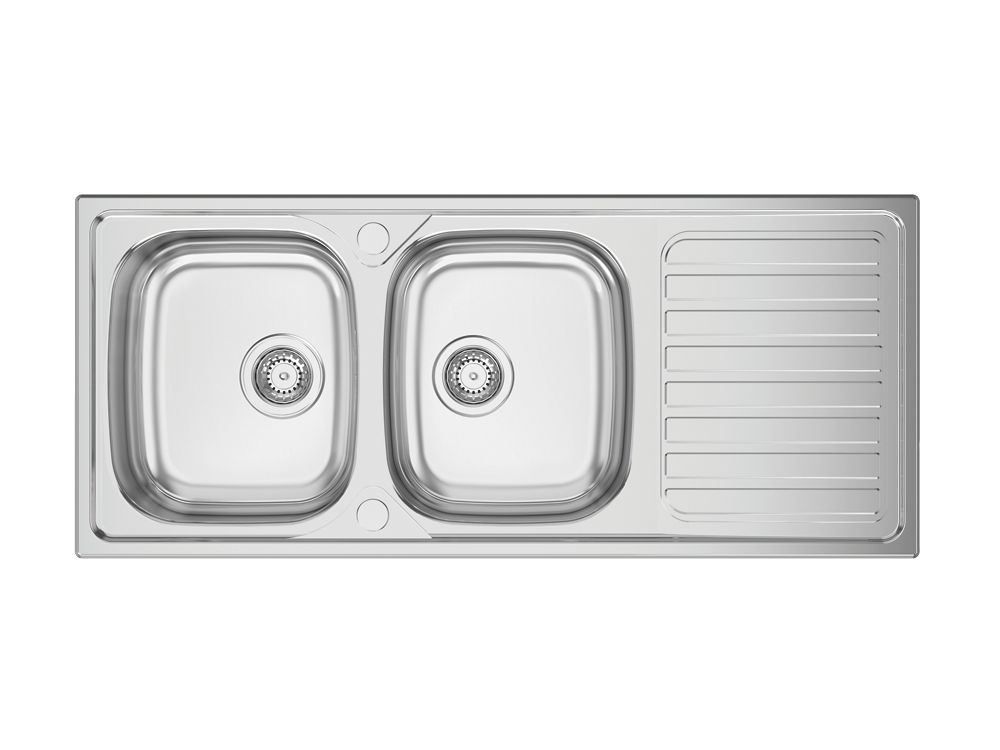 Image of Clearwater Okio 2 Bowl Stainless Steel Kitchen Sink 1160mm x 500mm 