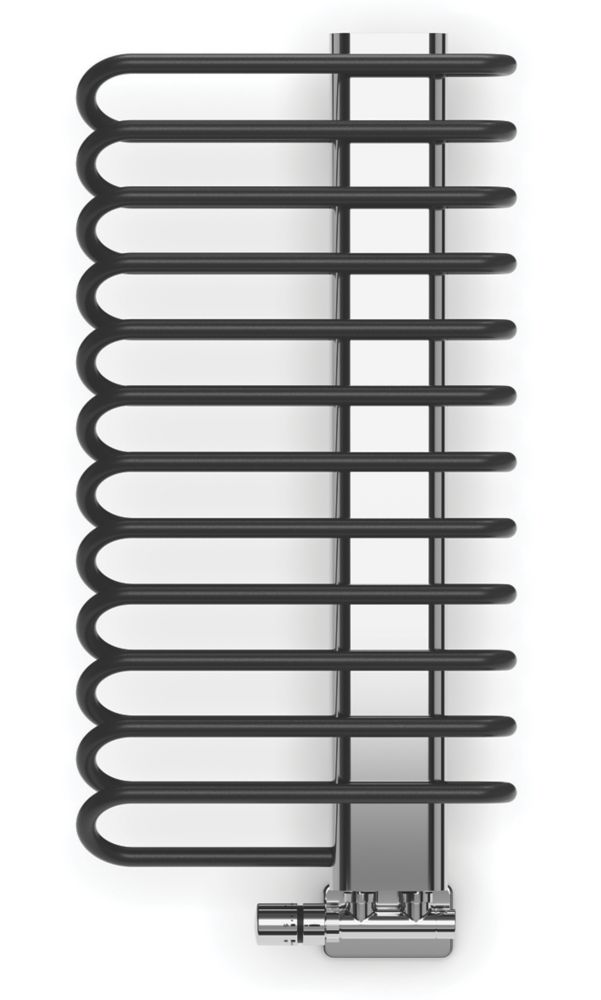 Image of Terma Michelle Designer Towel Rail 780mm x 400mm Black / Chrome 1244BTU 