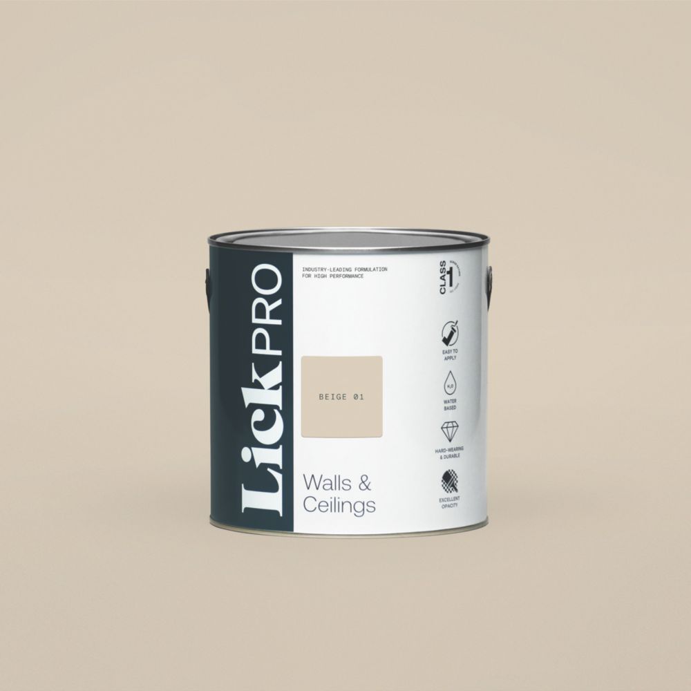Image of LickPro Matt Beige 01 Emulsion Paint 2.5Ltr 