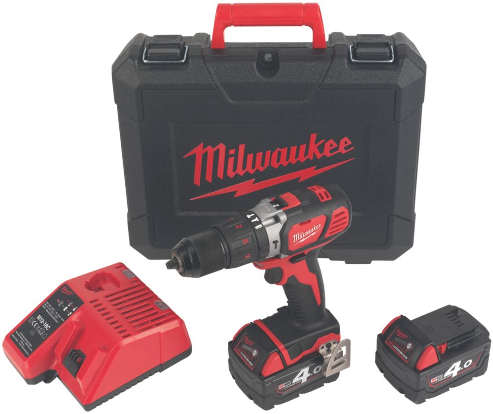 Image of Milwaukee M18 BPDN-402C 18V 2 x 4.0Ah Li-Ion RedLithium Cordless Combi Drill 