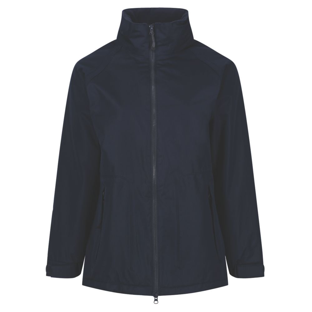 Image of Regatta Hudson Womens Fleece-Lined Waterproof Jacket Navy Size 12 