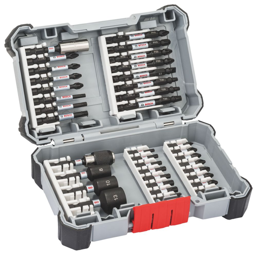 Image of Bosch 1/4" Hex Shank Mixed Impact Control Screwdriver Bit Set 36 Pieces 
