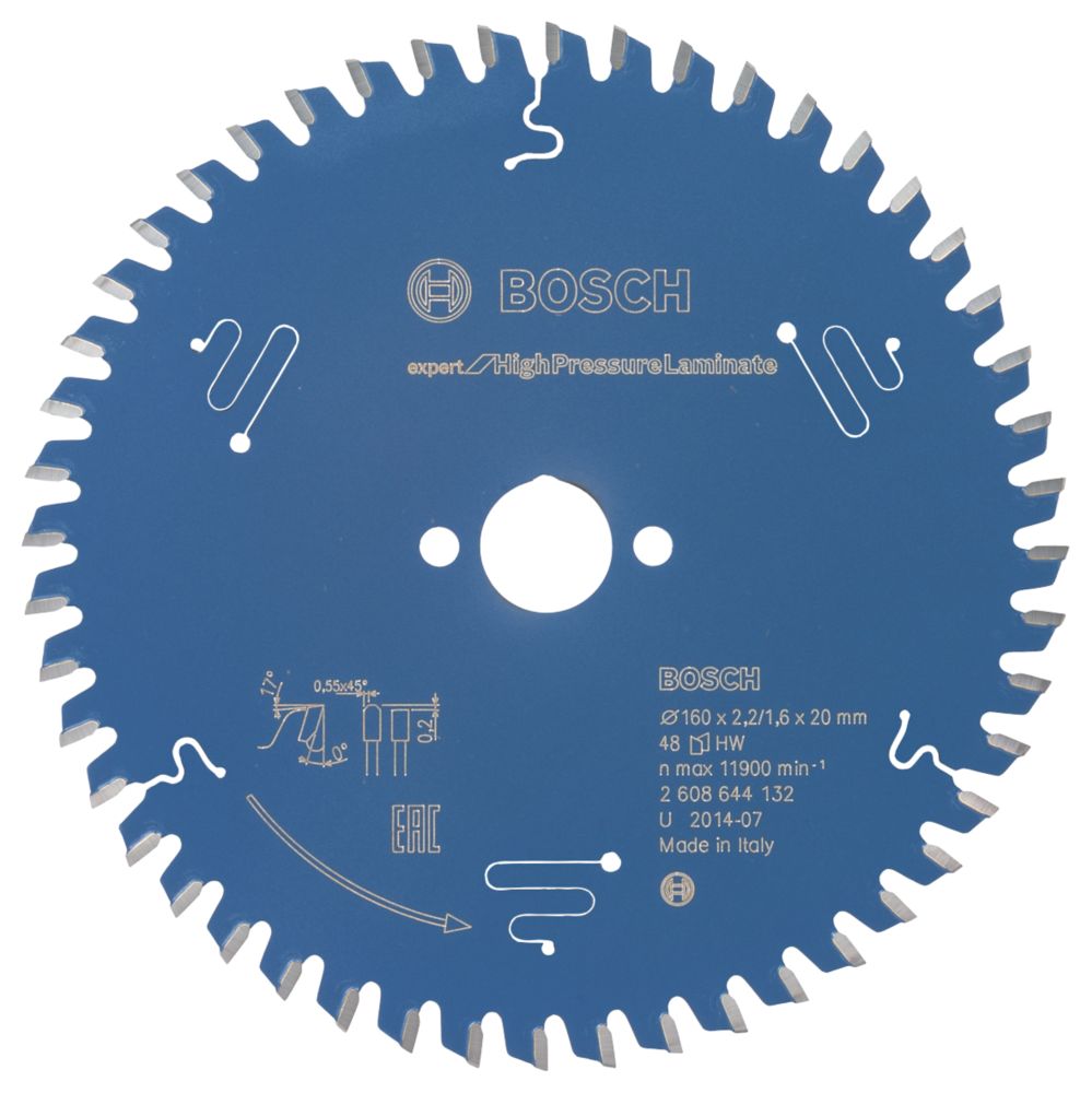 Image of Bosch Expert High Pressure Laminate Circular Saw Blade 160mm x 20mm 48T 