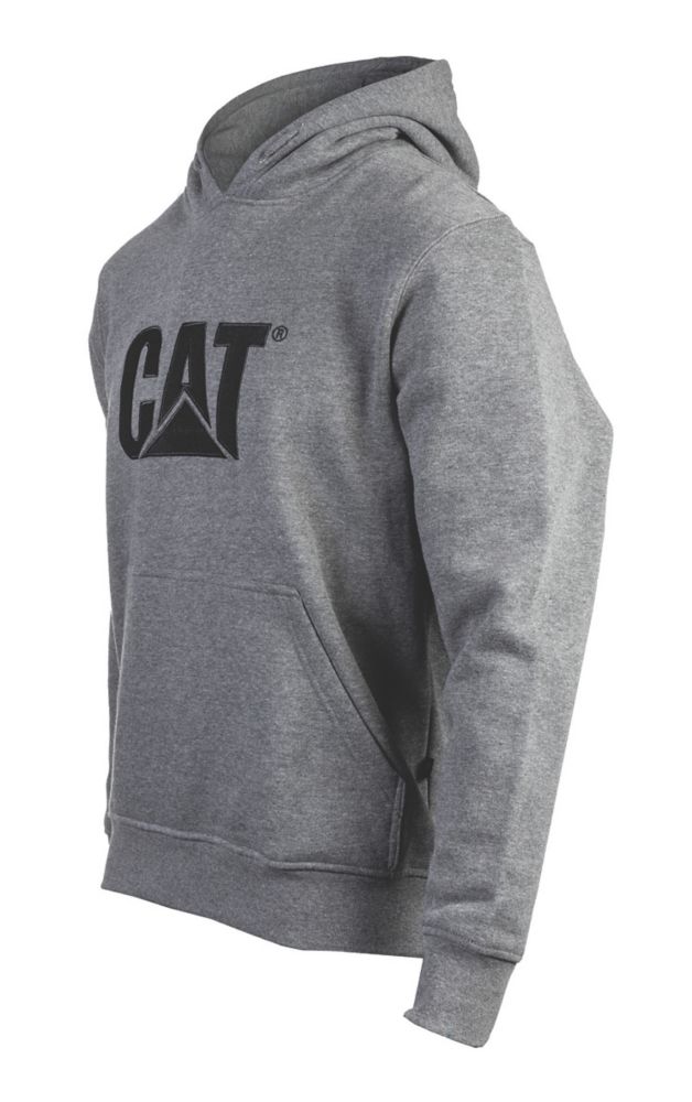Image of CAT Trademark Hooded Sweatshirt Heather Grey XXXX Large 58-60" Chest 