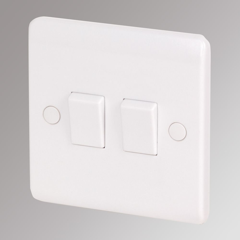Image of LAP 10AX 2-Gang 2-Way Light Switch White 