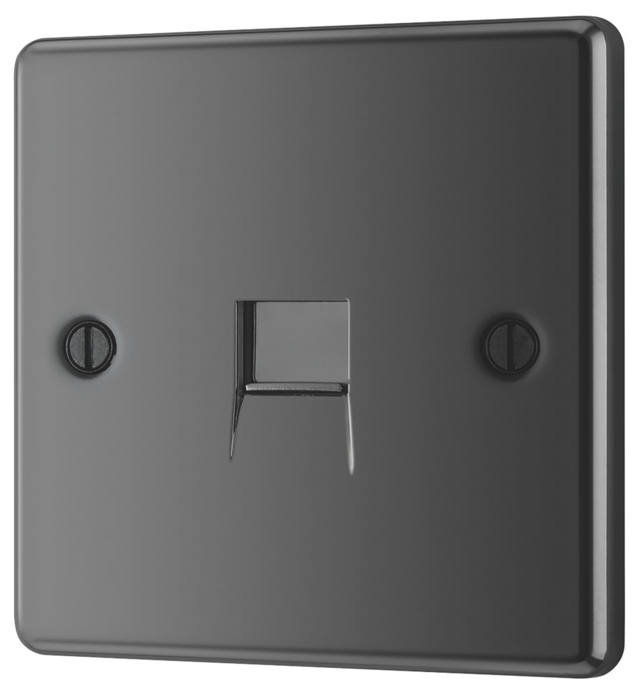Image of LAP Slave Telephone Socket Black Nickel 