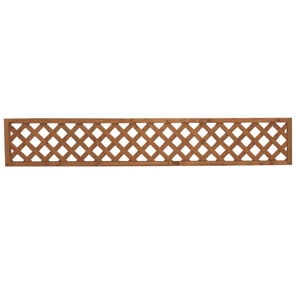 Image of Forest Fence Topper Softwood Rectangular Trellis 6' x 1' 5 Pack 