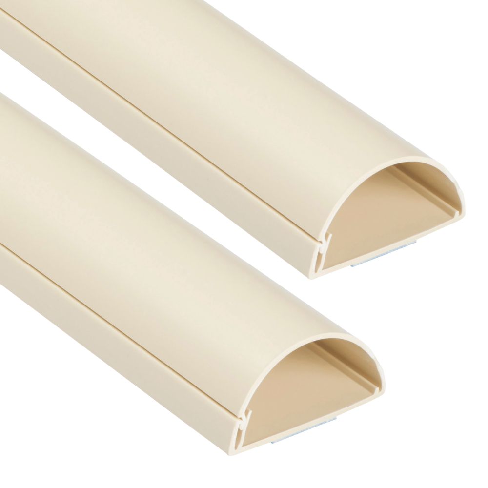 Image of D-Line PVC Magnolia TV Trunking 50mm x 25mm x 1.5m 2 Pack 