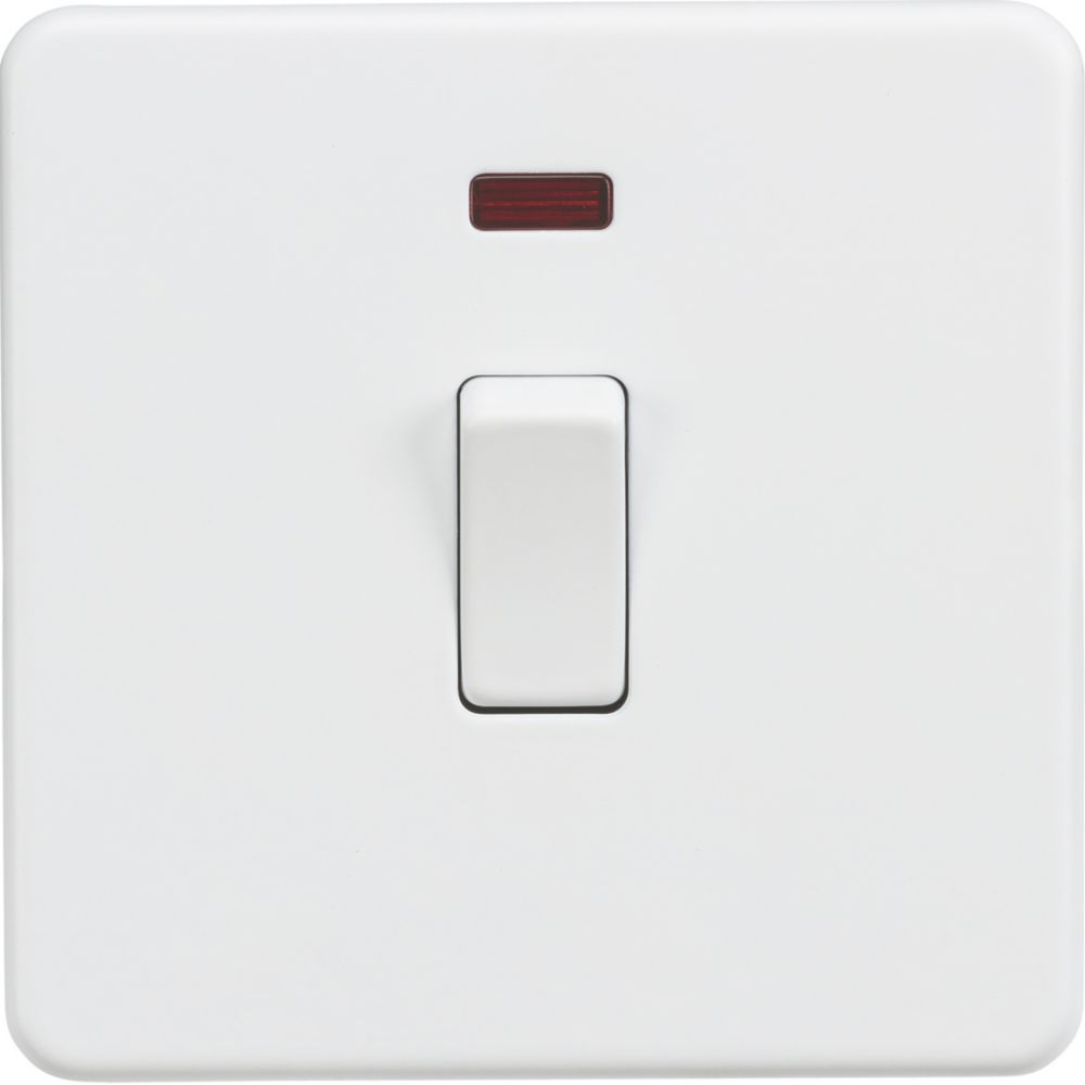 Image of Knightsbridge 20A 1-Gang DP Control Switch Matt White with LED 