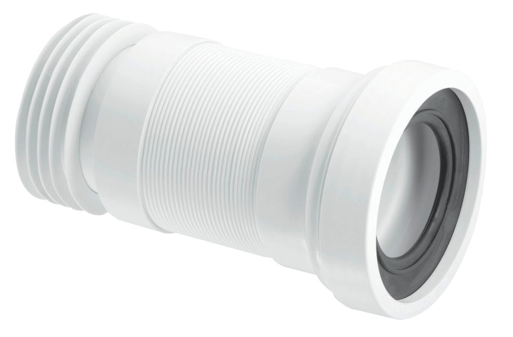 Image of McAlpine Flexible Straight WC Pan Connector White 140-290mm 