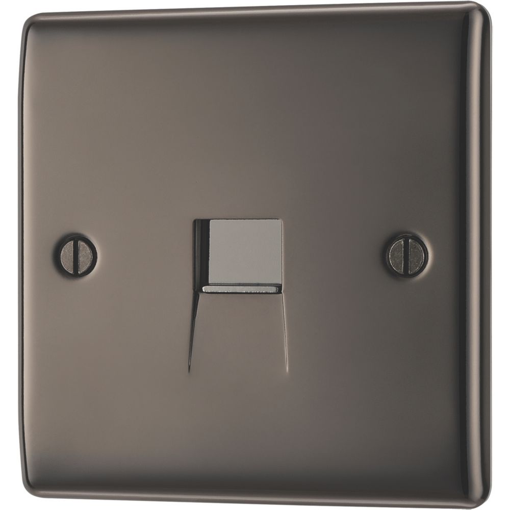 Image of British General Nexus Metal Slave Telephone Socket Black Nickel 