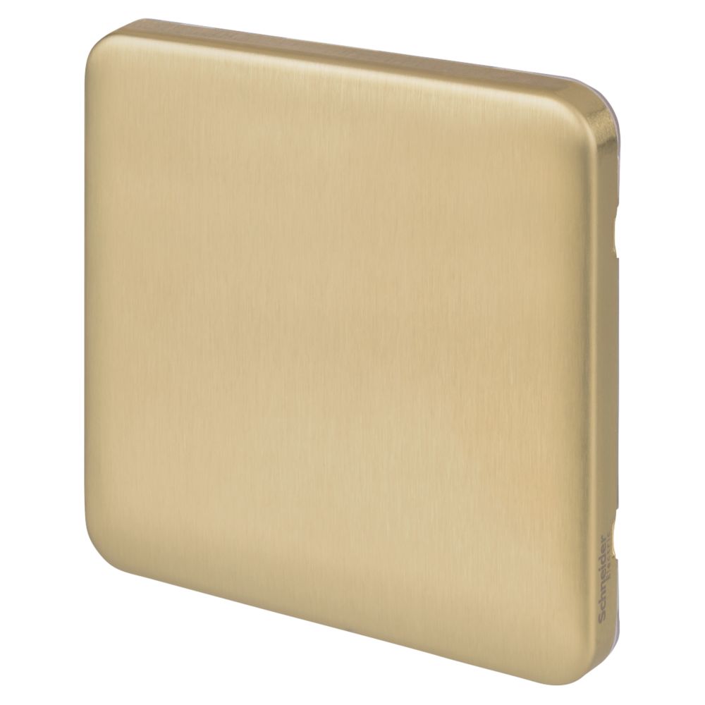 Image of Schneider Electric Lisse Deco 1-Gang Blanking Plate Satin Brass 