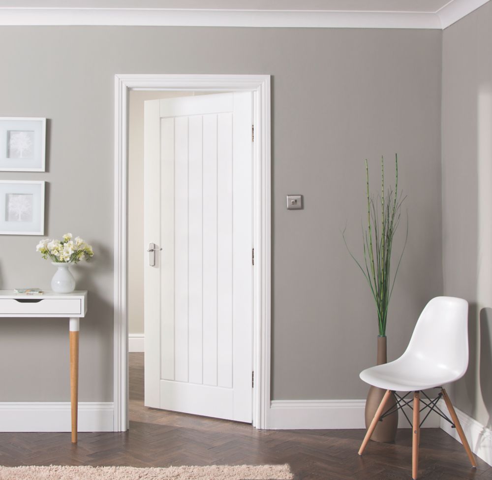 Image of Jeld-Wen Primed White Wooden Cottage Internal Door 1981mm x 762mm 