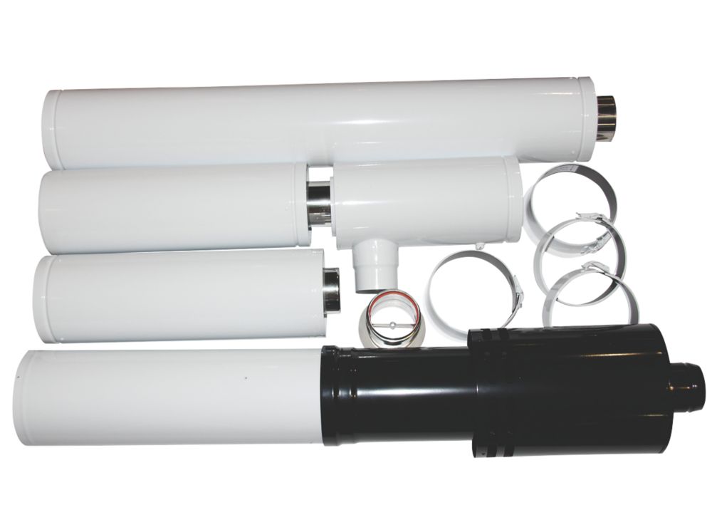 Image of Grant White Internal High Level Vertical Flue Up To 26kW 3m White 